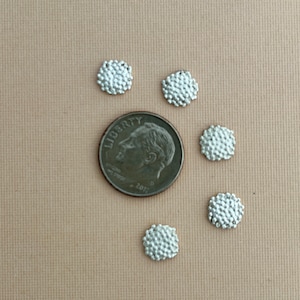 FLAT POM FLOWER, Silver Casting, Solderable silver flower for jewelry making