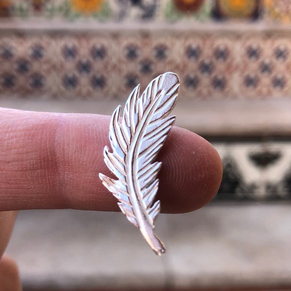 Large Sterling Silver Feather Casting, Jewelry Supplies, Solderable Silversmithing Charms