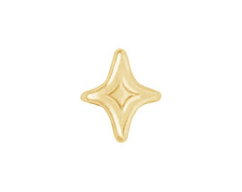 14k GOLD TINIEST STAR, Yellow Gold star accent, Solderable component for jewelry making
