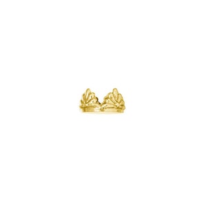 14K GOLD 4mm BEZEL CUP, Flowering Silver Setting for Jewelry Making, Prong Cabochon Setting, Silversmithing Supplies