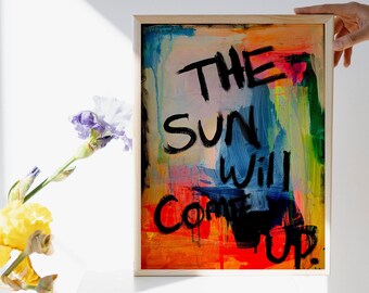 Positive Affirmation Art/Depression Art/Depression Art Original/Extra Large Wall Art Abstract/Inspirational Artwork/Motivational Art Work