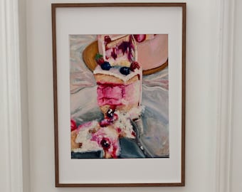 Cake Painting/Food Painting/Dessert Art/Dessert Wall Art/Cake Wall Art/Oil Painting/Food Still Life/Dessert Still Life/Original Painting