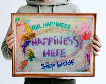 Depression Art Original/Depression Art/Colorful Abstract Artwork/Abstract Acrylic Artwork/Happiness Art/Canvas Inspirational Wall Art/Decor