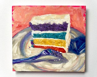 Cake Painting/Dessert Art/Dessert Artwork/Cake Wall Art/Bakery Art/Bakery Decor/Dessert Painting/Oil Painting/Pastry Art/Cake Wall Decor