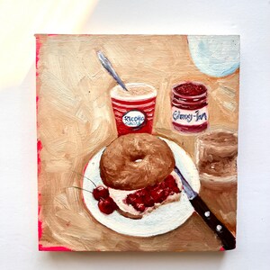 Bagel and Ricotta Still Life
