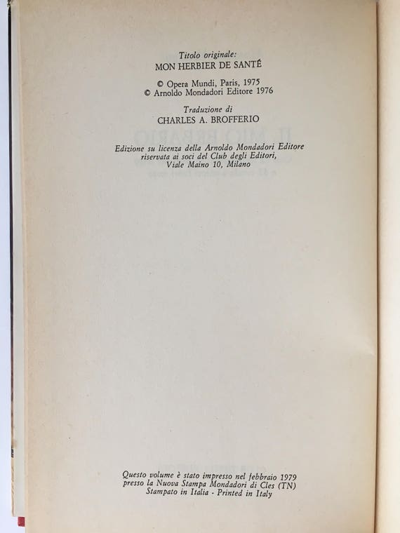 Maurice Mességué My Herbarium Vintage Book - 