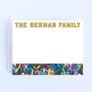 Cartes de correspondance familiales graffitis coeurs - lot de 10
