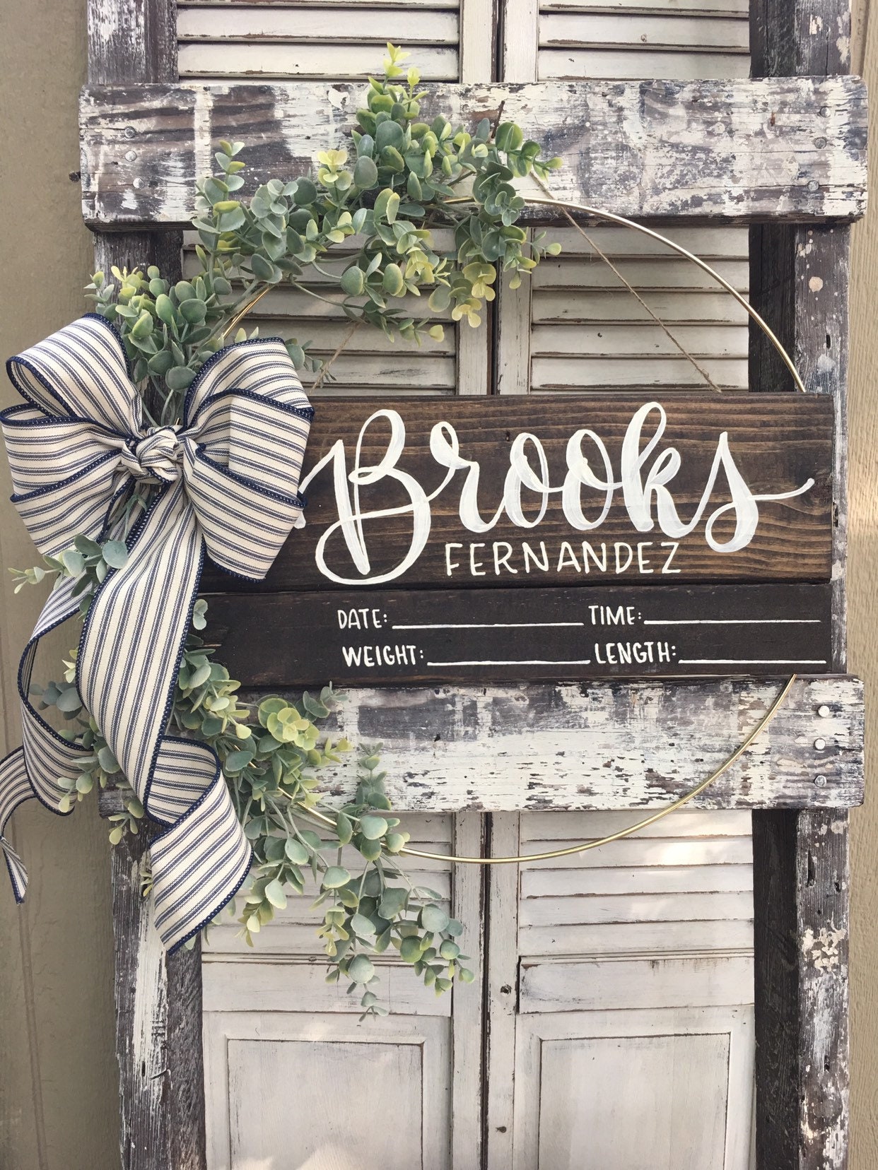 Hospital Door Wreath For Baby Boy Or Girl