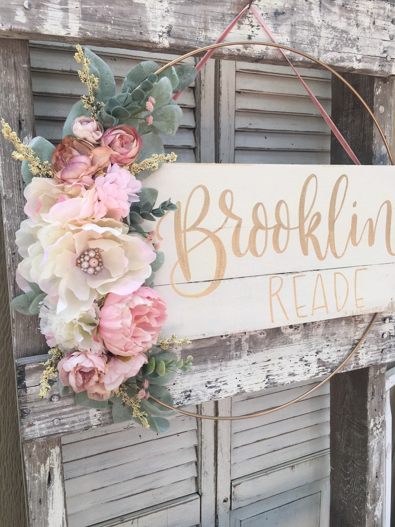 Nursery name sign nursery decor baby girl name sign custom Etsy