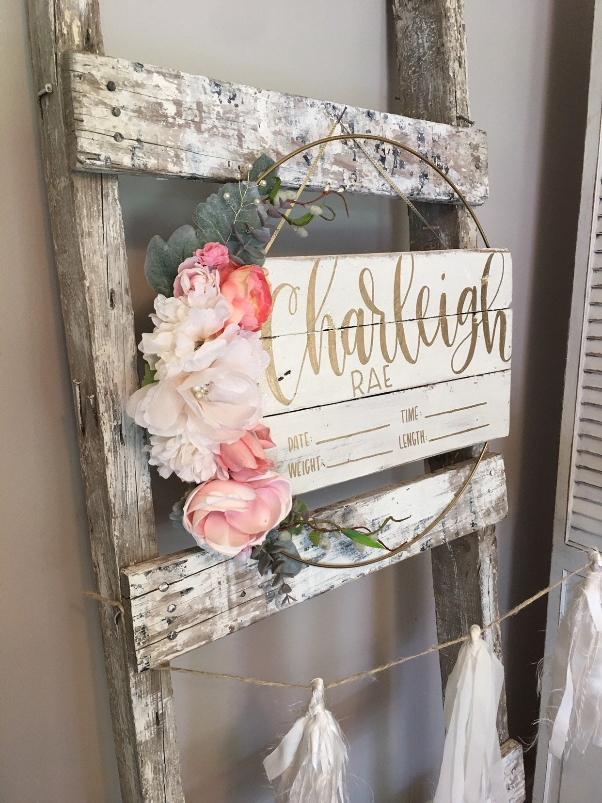 hospital door hanger girl nursery door hanger baby girl door Etsy