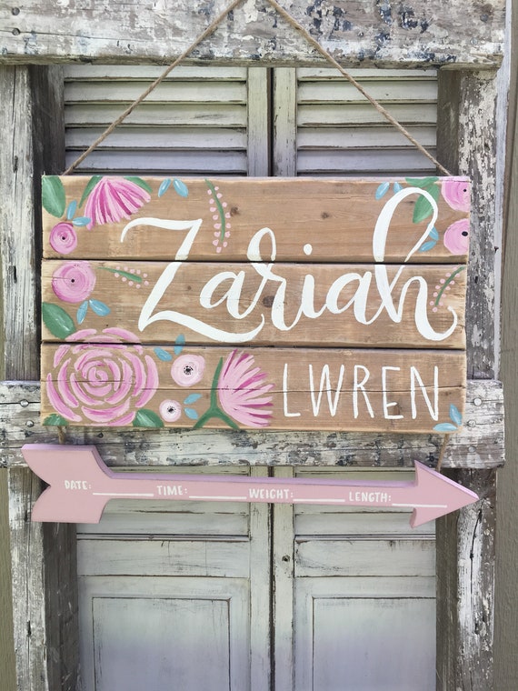 Hospital Door Hanger Floral Baby Girl Door Hanger Nursery Door Hanger Baby Door Wreath Floral Nursery Door Sign Floral Nursery Decor F