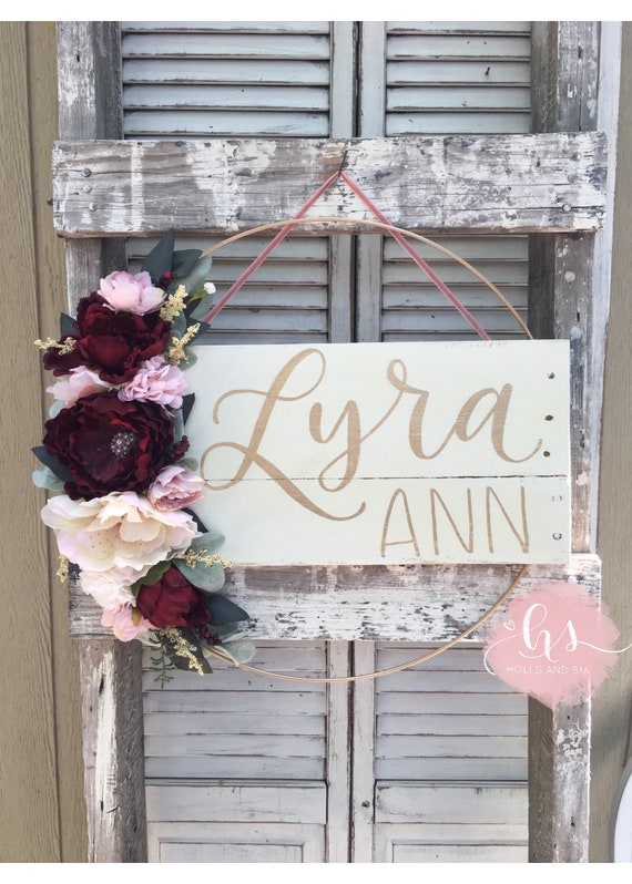 Hospital Door Hanger Baby Door Hanger Girl Door Hanger Hospital Door Wreath Hospital Door Sign Nursery Door Hanger Baby Girl Wreath