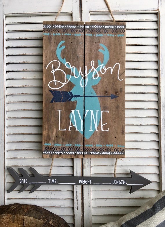 The Bryson Hospital Door Hanger Baby Boy Door Hanger Etsy