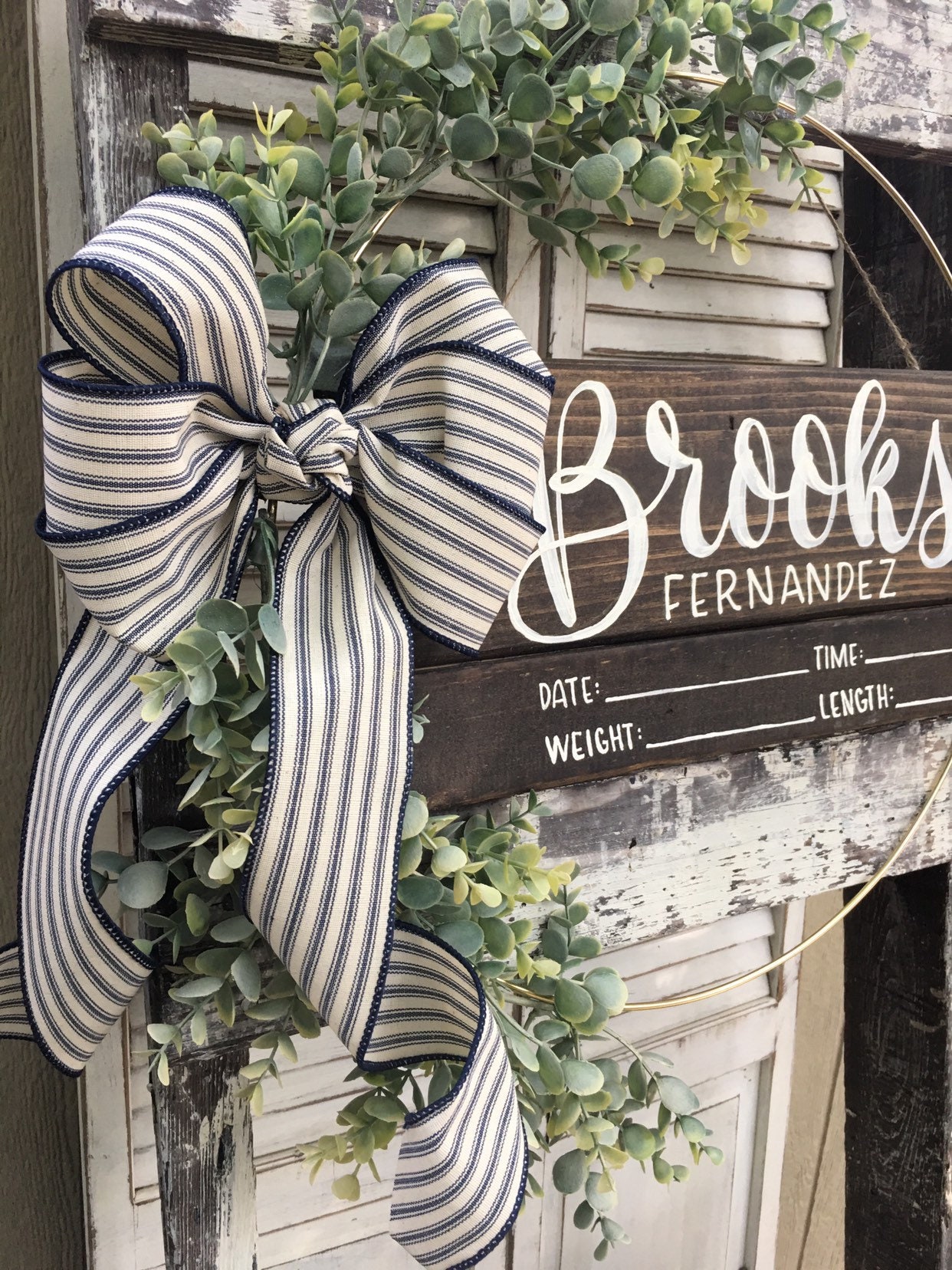 Hospital Door Wreath For Baby Boy Or Girl