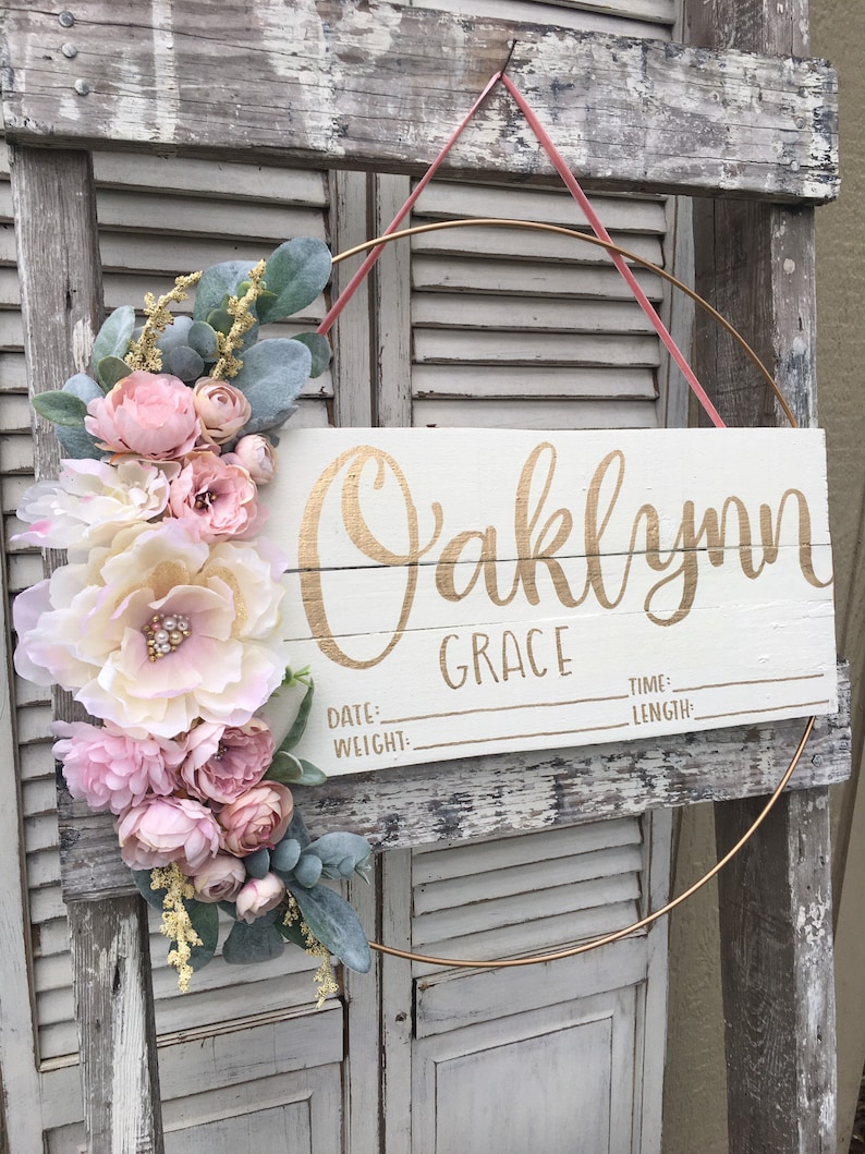 Nursery name sign nursery decor baby girl name sign custom