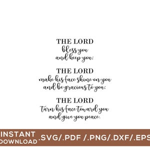 May the Lord Bless You (Numbers 6:24-26)  / Digital Cut File / svg, png, dxf, pdf, eps