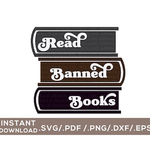 Leer libros prohibidos / Archivo de corte digital / svg, png, dxf, pdf, eps