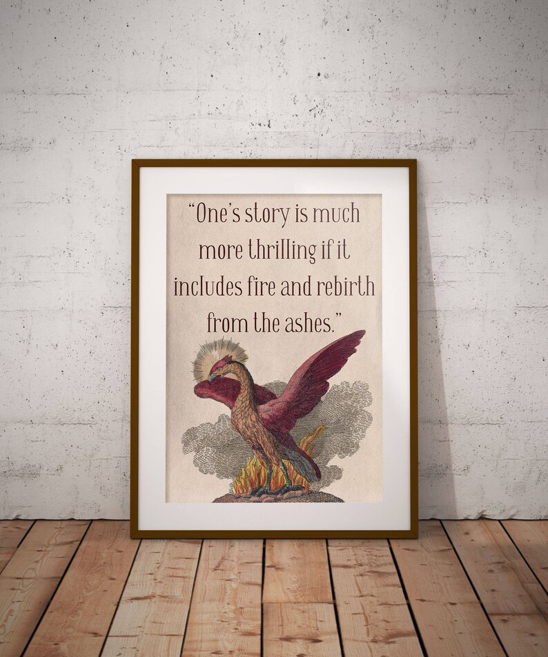 Rebirth Rising Quote Fire and Rebirth From the Ashes - Phoenix / Instant Download Print - Etsy