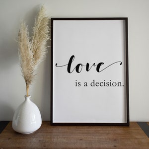 Love is A Decision / Instant Download Print