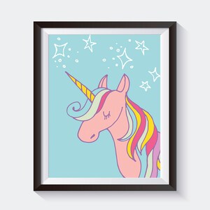 Unicorn / Instant Download Print