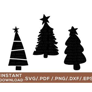Hand Drawn Christmas Trees / Digital Cut File / svg, png, dxf, pdf, eps