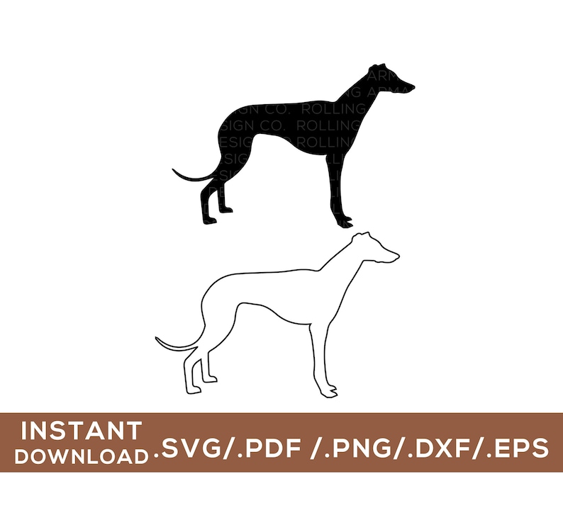 Greyhound Clipart/ Digital Cut File / svg, png, dxf, pdf, eps image 1