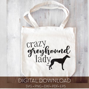Crazy Greyhound Lady / Archivo de corte digital / svg, png, dxf, pdf, eps
