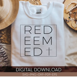 Redeemed  / Digital Cut File / svg, png, dxf, pdf, eps