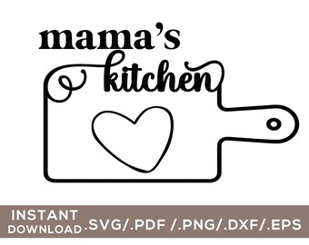 Mama's Kitchen Framed With Lyrics Svg Digital Download 