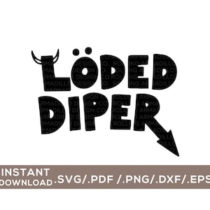 Diper caricato / File di taglio digitale / svg, png, dxf, pdf, eps