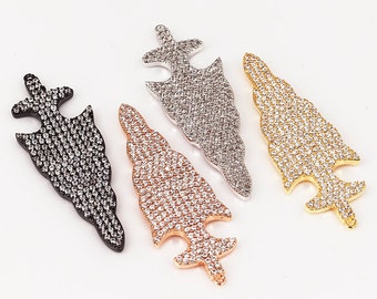 jewelry supplies,50mm Sword weapon charmpendant with clearblueblack zirconia copper charms in goldrose goldsilver colour 1pc