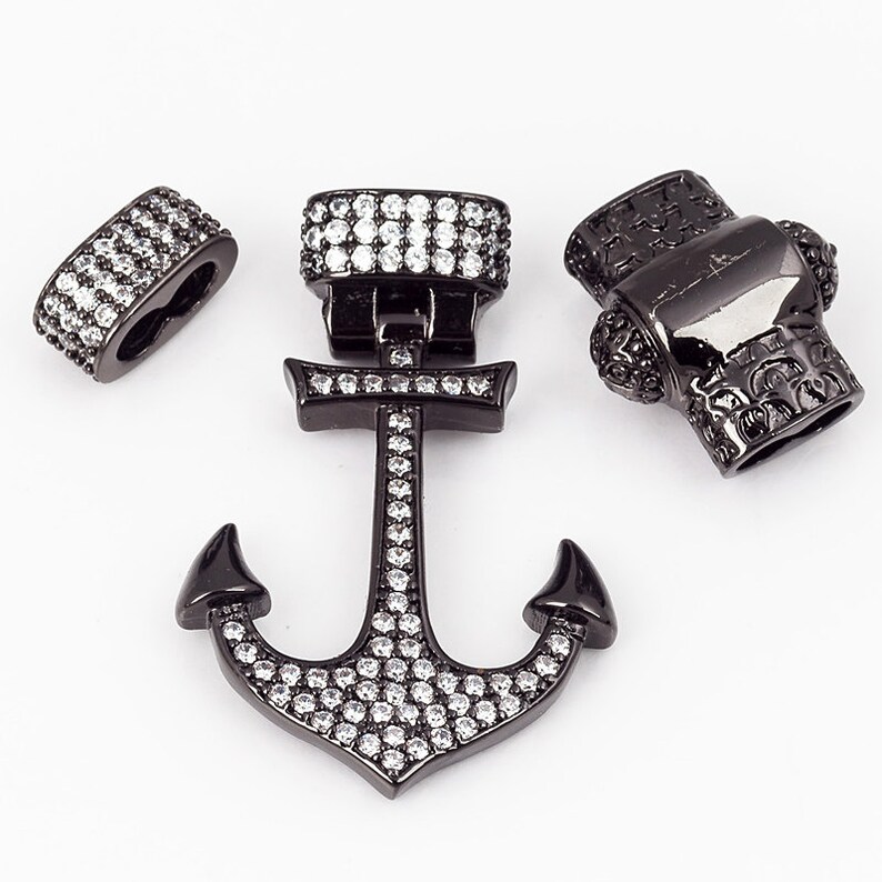 Clear CZ Anchor Clasp Micro Paved Lock Set anchor Clasp Etsy