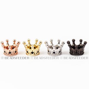 4pcs Mini crown bead cap micro paved , for 6mm bead or above, Micro Pave spacer Beads , CZ bead cap , craft /Jewlery supplies, 7mm