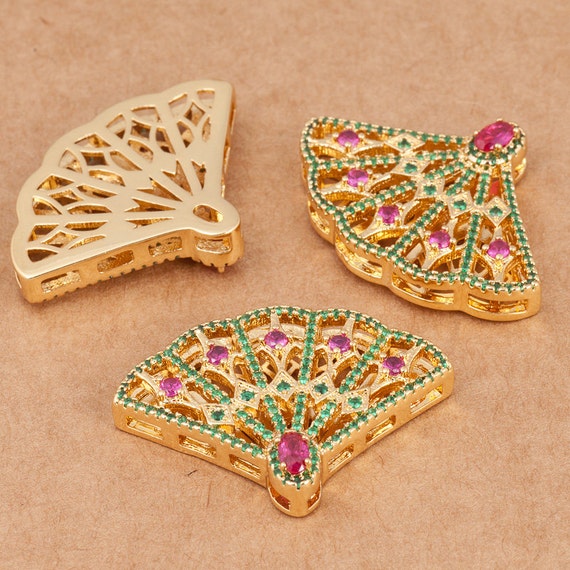 Fashion Bird Cage Tassel Cap Head Pave Clear Zircon Connector Charm Beads