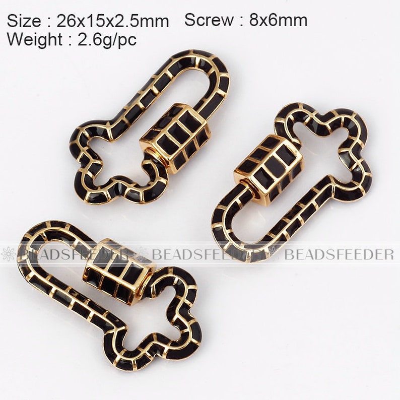 2020 New style Colourful enamel Screw on spiral carabiner clasp for jumbo metal chain,luxuary necklace bracelet jewelry making supplies