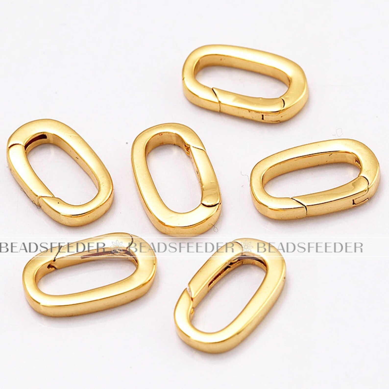 Push in Gate Lock Oval Jewelry Clasp Charm Holder Gold Silver Etsy