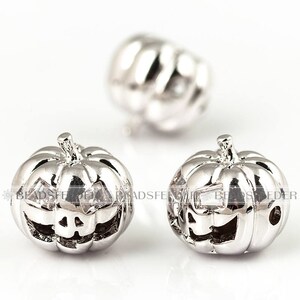 Ciondolo Teschio Zucca Argento 925 - Con Zirconi, Per Braccialetti E Collane - Foto 3