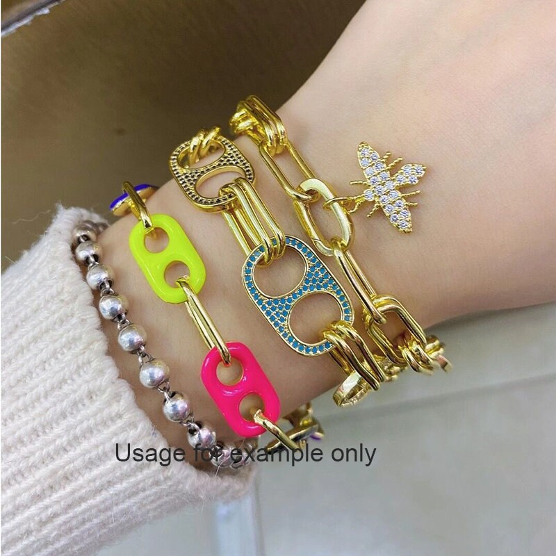 Push in Gate Lock Oval Jewelry Clasp Charm Holder Gold Silver Etsy