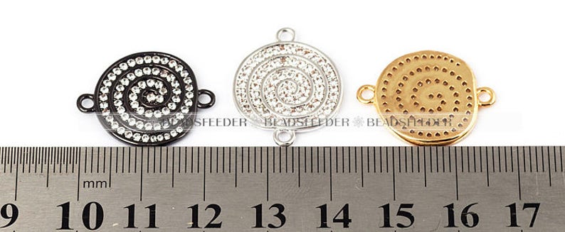 Whirlpool Connector link 22mm,1pc brass base Goldwhitegoldblackrosegold plated clear CZ Cubic Zirconia Micro Pave Connector