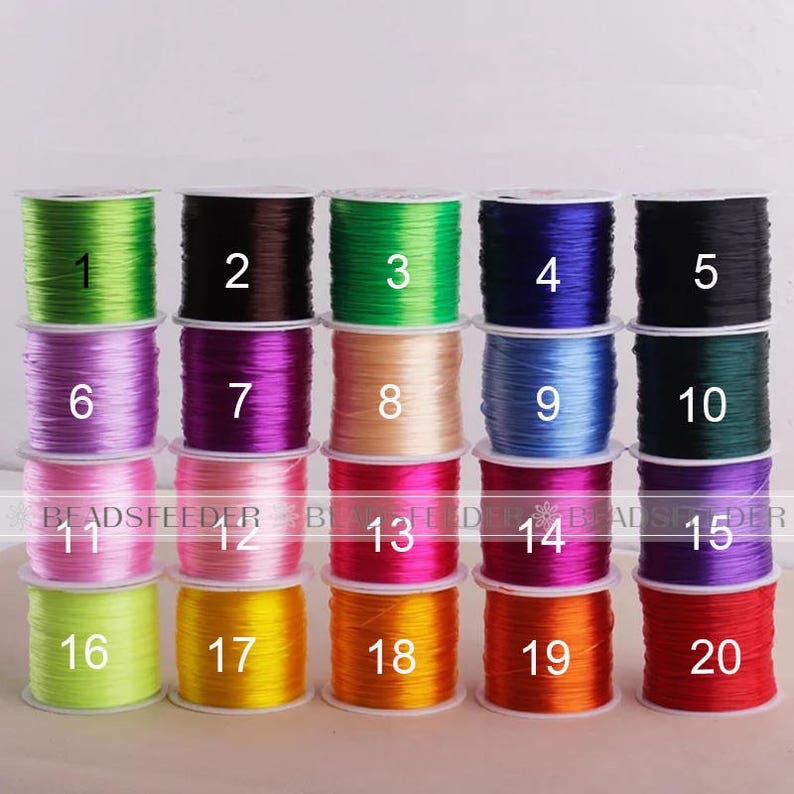 50 Meters Elastic Cord Stretchy Elastic String Colored Crystal Etsy