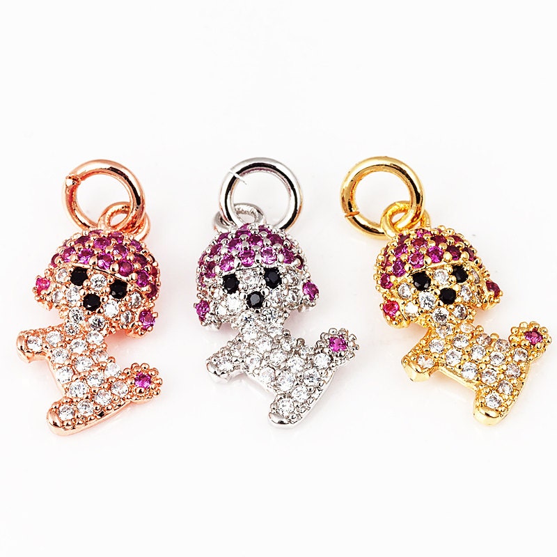 Double heart charm pendant Micro Pave charm Clear Cubic Zirconia charms in goldrose goldsilver colour 25mm 1pc