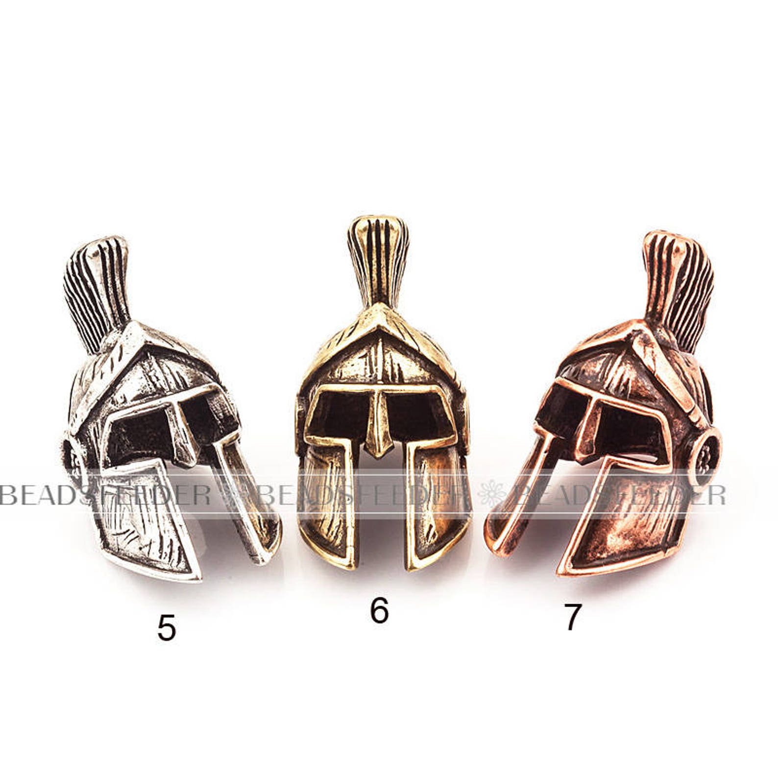 Roman Spartan Helmet Bead fit for 3mm Leather Paracord Etsy