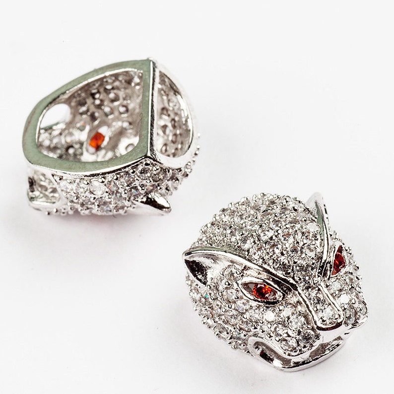 Leopard Bead Animal Beads Micro Pave Beads / CZ Bead / Clear | Etsy