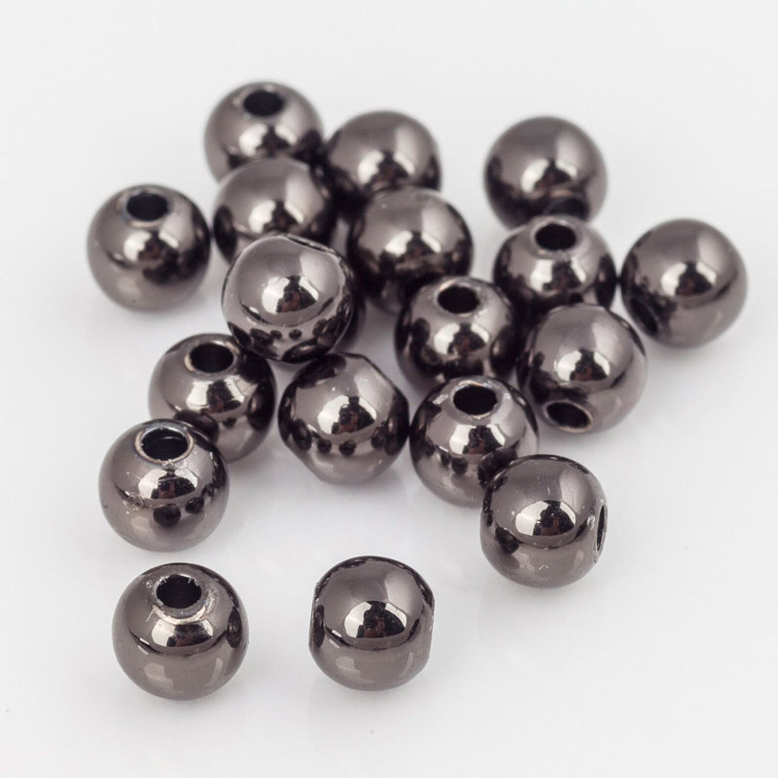 Gun Metal Black Round Ball Bead for Mens Bracelet Space Etsy