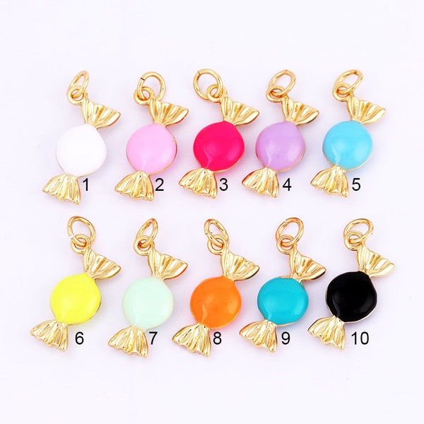 2021 New Enamel Sweet Candy Charm Pendant Fashion Romantic Sweet Neon Colorful , Earring Attachment , Women's Party Necklace Pendant