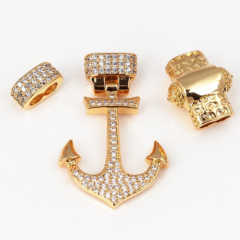 Clear CZ Anchor Clasp Micro Paved Lock Set anchor Clasp Etsy