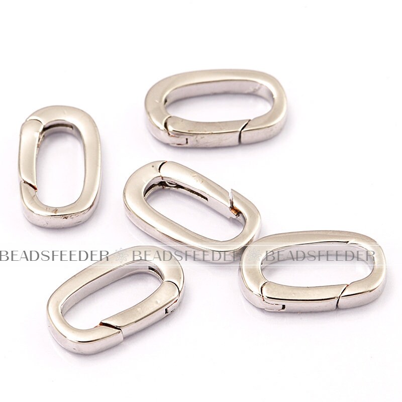 Push in Gate Lock Oval Jewelry Clasp Charm Holder Gold Silver Etsy