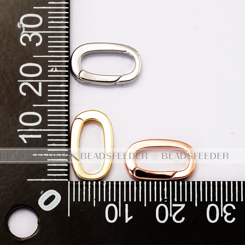 Push in Gate Lock Oval Jewelry Clasp Charm Holder Gold Silver Etsy
