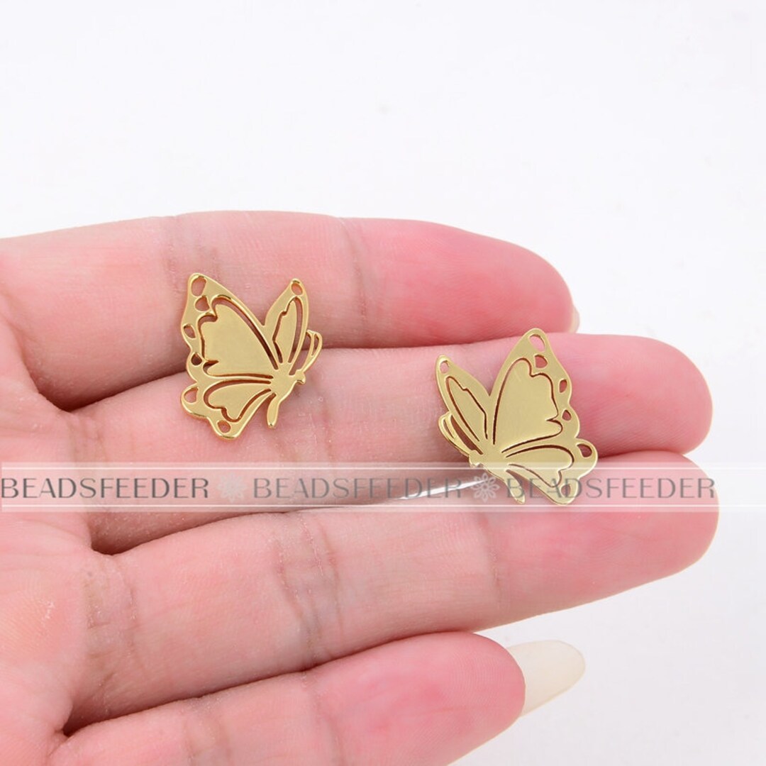 6pcs Mini Butterfly Rabbit Connector Brass Space Etsy