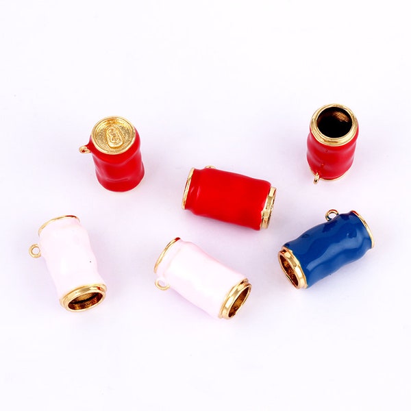 2021 New Enamel Pink Blue Red Beer Tin Can Charm Pendant Fashion Romantic Sweet Neon Colorful , Women's Party Necklace Pendant